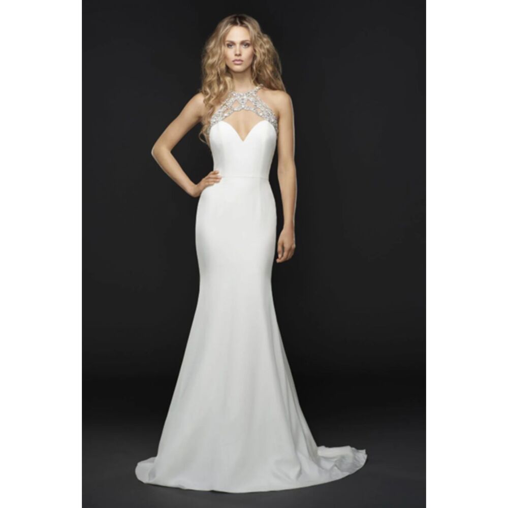 Hailey Page Silk Crepe Wedding Dress Size 12
